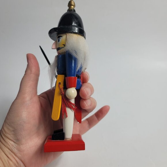 Vintage Santa's Workbench Nutcracker Baron Blue Uniform Black Hat with Star - Picture 9 of 13